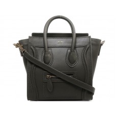 Mini bolso tote Celine de piel de becerro verde y negro