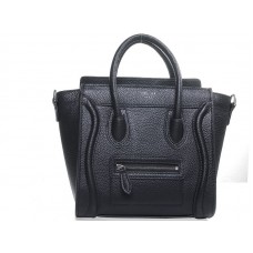 Mini bolso tote Celine de piel granulada negra
