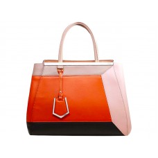 Bolso tote Fendi 2jours de piel de becerro con patchwork en naranja