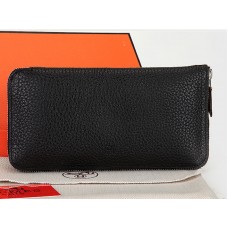 Cartera Hermes con cremallera de cuero original negro
