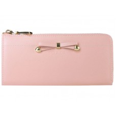 Cartera Prada Saffiano con cremallera y detalle de lazo en rosa