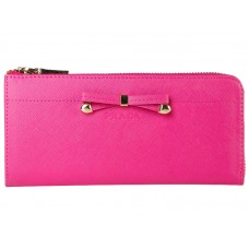 Cartera Prada Saffiano con cremallera y detalle de lazo en rosa intenso