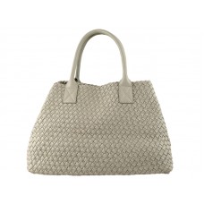 Bottega Veneta Barcelona Cabat Con Costuras Gris