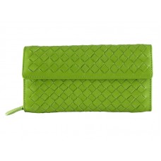Bottega Veneta Cartera Continental Intrecciato De Napa Con Botón Verde
