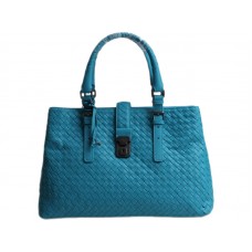 Bottega Veneta Roma Intrecciato Tote de cuero Azul