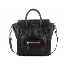 Mini bolso tote Celine de piel de becerro color chocolate