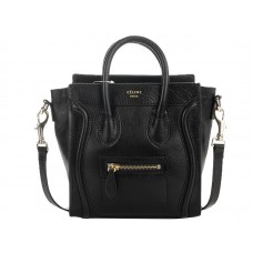 Mini bolso tote Celine de piel de becerro negra