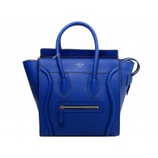 Bolso tote mediano Celine Luggage en piel de becerro azul