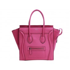 Bolso tote mediano Celine de piel de becerro rosa fluorescente