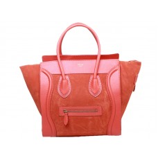 Bolso tote mediano Celine Luggage en piel de becerro color hoja de arce/gamuza