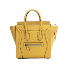 Bolso tote mediano Celine Luggage de piel de becerro amarilla