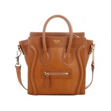 Mini bolso tote Celine de piel de becerro color camello