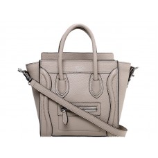 Mini bolso tote Celine de piel de becerro color caqui claro