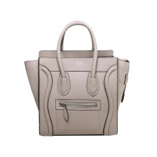 Bolso pequeño Celine Luggage de piel de becerro color caqui claro