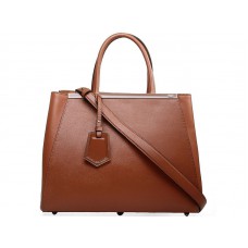 Bolso tote Fendi 2jours de piel de becerro marrón