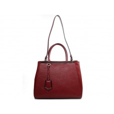 Bolso tote Fendi 2jours de piel de becerro burdeos