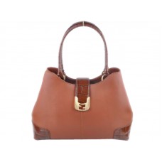 Bolso tote Fendi Chameleon de piel marrón