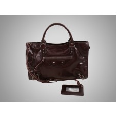 Bolso de moto Balenciaga Le Dix mediano color chocolate oscuro