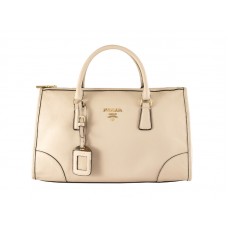 Bolso Prada de piel de vacuno con asa superior en color blanco roto