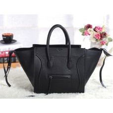 Bolso tote cuadrado Phantom de Celine, de piel Togo, color negro