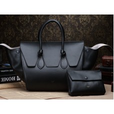 Bolso Celine Tie Nano con asa superior de cuero negro 2