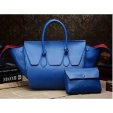 Bolso Celine Tie Nano con asa superior de cuero azul