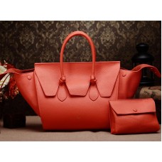 Bolso Celine Tie Nano con asa superior de cuero naranja