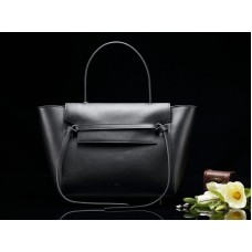 Mini bolso de cinturón Celine de piel de becerro lisa negra