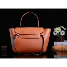 Mini bolso de cinturón Celine de piel de becerro lisa marrón