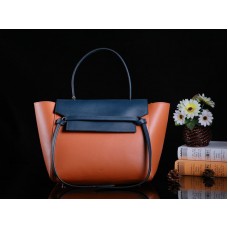 Mini bolso de cinturón Celine de piel de becerro lisa en color camel y azul
