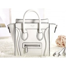 Mini bolso tote Celine de piel de becerro blanca