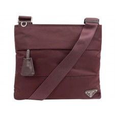 Prada Tessuto Bolso Mensajero Burdeos