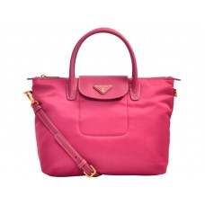 Bolso Prada Tessuto de nailon con ribete de piel en rosa intenso