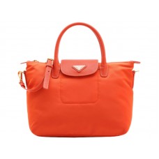 Bolso Prada Tessuto de nailon con ribete de piel, color naranja