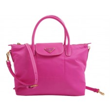 Bolso Prada Tessuto de nailon con ribete de piel, color melocotón