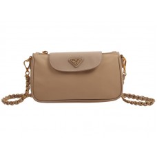 Bolso de mano Prada Tessuto de nailon con piel saffiano color crema