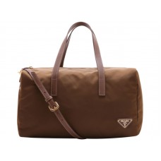 Bolso Prada Vela de nailon con asa superior, color marrón