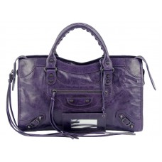 Bolso urbano clásico mediano de Balenciaga en morado oscuro