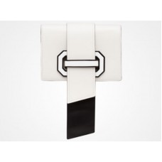 Bolso bandolera Prada Plex Ribbon blanco y negro