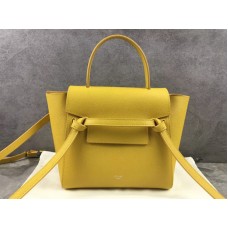 Riñonera Celine Nano de piel de becerro granulada amarilla 200ce