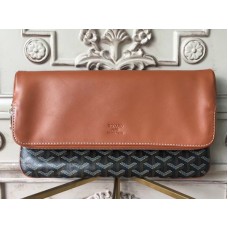 Bolso de mano Goyard Goyardine Sainte Marie suave negro con ribete de cuero marrón