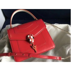 Bvlgari Flap Cover Serpenti Forever 18cm Piel de becerro Blanco y Rojo
