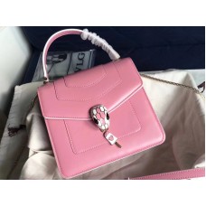 Bvlgari Flap Cover Serpenti Forever 18cm Piel de becerro Blanco y Rosa