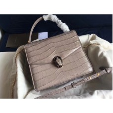 Funda con solapa Bvlgari Serpenti Forever 20cm Croco Grey