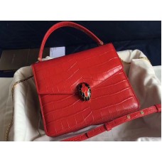 Funda con solapa Bvlgari Serpenti Forever 20cm Croco Red