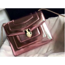 Bvlgari Flap Cover Serpenti Forever 20cm Piel de becerro metalizada Cuarzo rosa