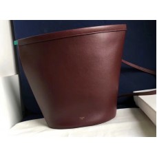 Bolso de mano Celine Claps de piel de becerro color burdeos