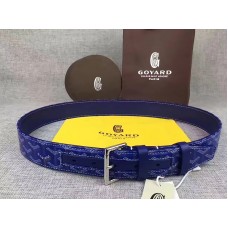 Cinturón Goyard Chevron Goyardine de piel Azul