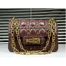 Bolso Dior Miss Dior en piel de cordero negra burdeos