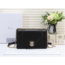 Bolso Dior Diorama de piel de cordero negro d0528